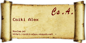 Csiki Alex névjegykártya