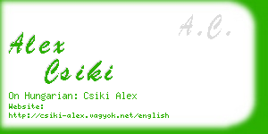 alex csiki business card